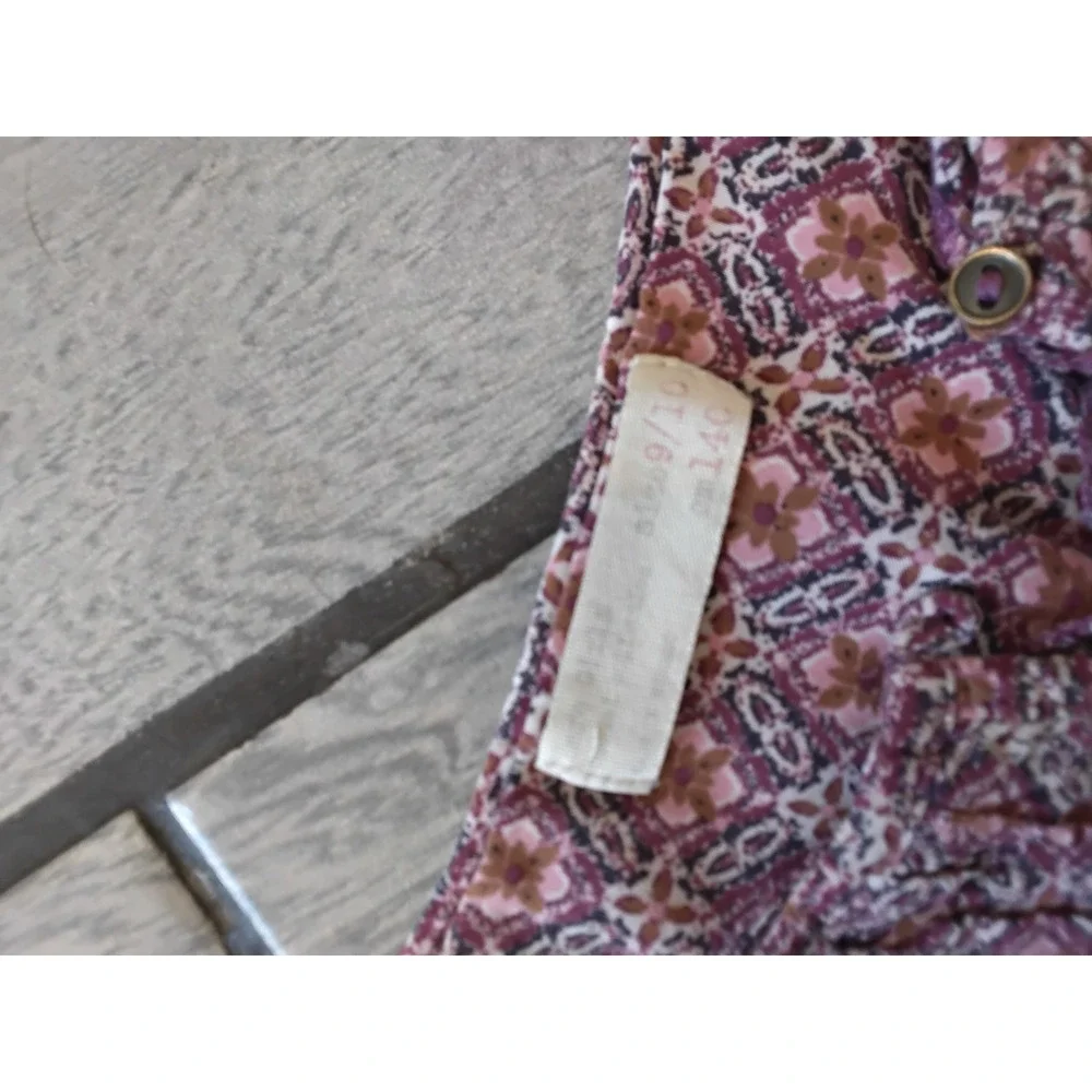 Zara Geometric Floral Pintuck Long Sleeve Boho Medallion Dress Size‎ 9/10